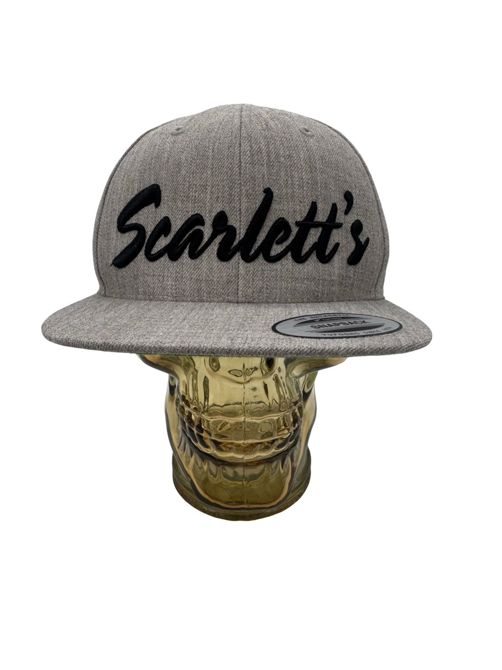 Scarlett’s Heather Gray Snapback Hat | Flat Brim Cap | Never worn